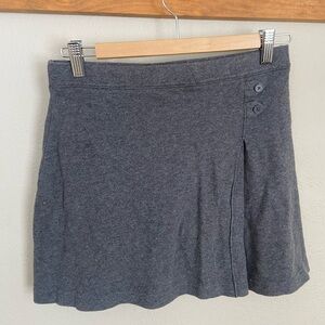 100% Cotton Gray Skirt with Button Detail